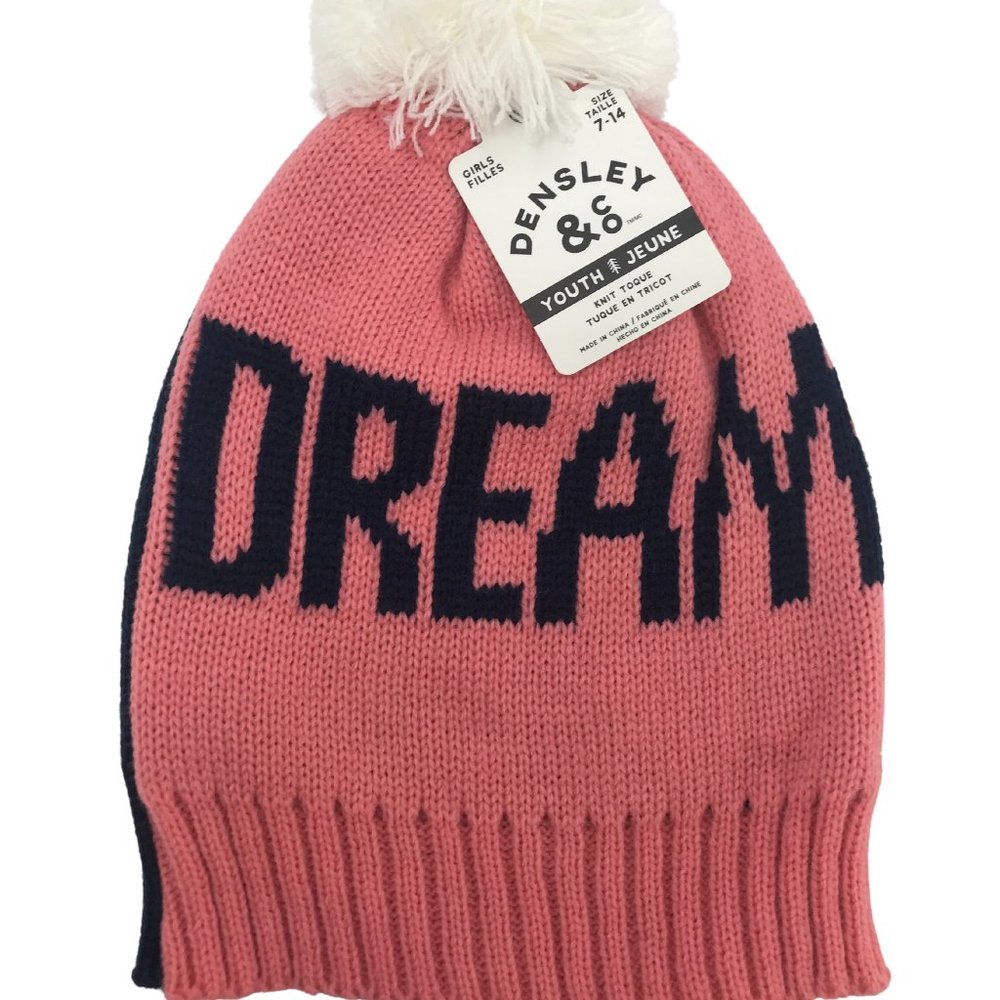 Densley & Co. | Girl's Knit Winter Hat | Pink & Blue | Size 7-14